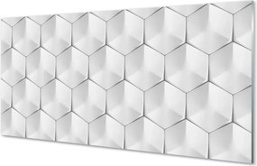 Panel szklany do Kuchni Sześciokąty w 3D