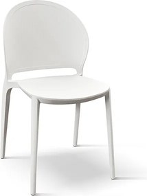Zestaw 4 białych krzeseł z polipropylenu - MARBELLA