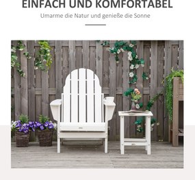 Outsunny krzesło ogrodowe Adirondack kolor biały 75 cm x 87 cm x 93 cm