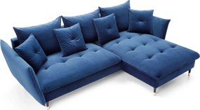 Granatowy narożnik pikowany rozkładany E4-R91