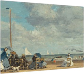 Obraz - Eugène Boudin, Beach  at Trouville, reprodukcje (70x50 cm)