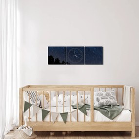 Obraz nocnego nieba (z zegarem) (90x30 cm)