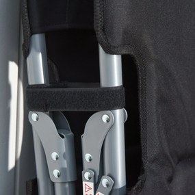 Outsunny Łóżko polowe składane Czarne z poduszkami Leżak kempingowy 183x66x33cm | Aosom PL