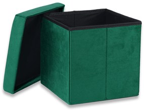 Zielony składany taboret CUBEXO VELVET M
