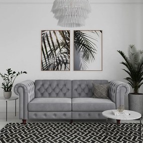 Jasnoszara aksamitna sofa 236 cm Felix – Støraa