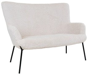 Biała sofa z materiału bouclé 128 cm Glasgow – House Nordic