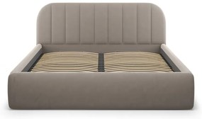 Jasnobrązowe tapicerowane łóżko dwuosobowe ze schowkiem ze stelażem 180x200 cm Juno – Windsor &amp; Co Sofas