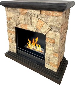 Kominek bioetanolowy Belluno, stojący biokominek, imitacja kamienia, dł. 105xgł. 38xwys. 100