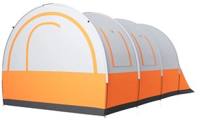Outsunny Namiot Campingowy do 6 os., Rodzinny, Z oddzielnymi strefami, Wodoodporny, Kremowobiały