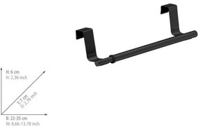 Wenko Regulowany uchwyt na ścierki ze stali nierdzewnej 22-35 cm, czarny, S