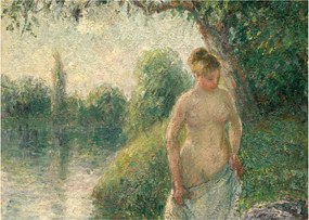 Obraz na szkle - Camille Pissarro, The Bather, reprodukcje (70x50 cm)