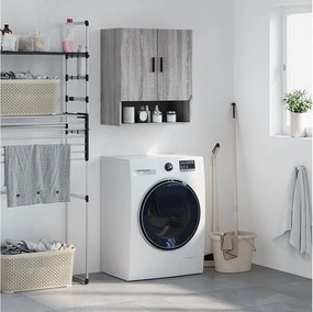 Szara szafka wisząca Sonoma 60x31x70 cm z drewna inżynieryjnego z dużą przestrzenią do przechowywania i zawieszeniem