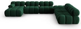 Zielona aksamitna sofa 379 cm Bellis – Micadoni Home