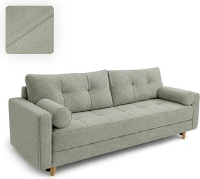 Sofa z Funkcją Spania LONAR Szara Boucle Japandi