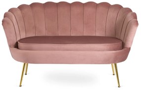 Sofa ZENDAYA Dwuosobowa Różowa Muszelka Glamour do Salonu