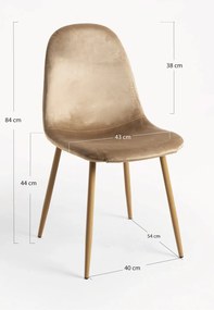 Zestaw 4 Krzese Teok Aksamitne