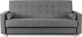 Sofa z Funkcją Spania MALTA Wersalka Rozkładana Dwuosobowa Szara Nowoczesna do Salonu