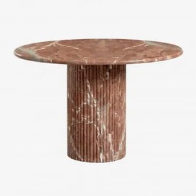 Okrągły Stół Jadalniany Ø120 Cm Z Naturalnego Kamienia Grosseto Czerwony Marmur Chigan - Sklum