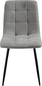 Komplet 4 nowoczesnych krzeseł do jadalni w kolorze jasnoszarym, w tkaninie "Milly" z siedziskiem tapicerowanym, 45x53 cm, 88 h