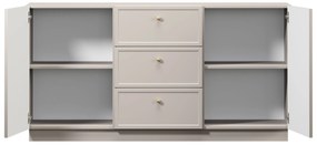 Komoda Lorini 150 cm z szufladami - kaszmir / złote uchwyty