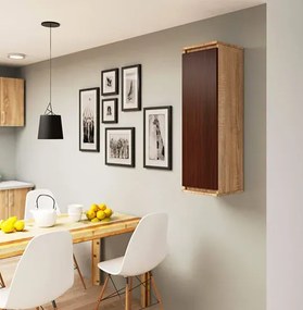 Szafka wisząca do salonu dąb sonoma + wenge T7-L34