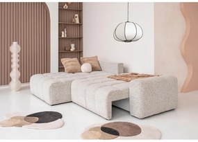 Beżowy rozkładany narożnik modułowy ze schowkiem (lewostronny) Lulu – Miuform