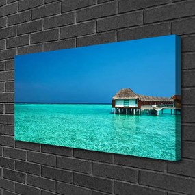 Obraz na płótnie Krystaliczna Woda i Niebo