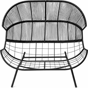 Sofa ogrodowa AURELO dwuosobowa 146 cm, czarna