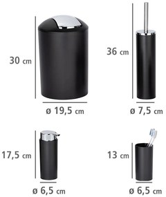 Czarny plastikowy zestaw akcesoriów łazienkowych Calvo – Wenko