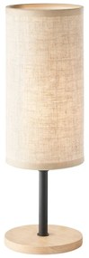 Czarno-naturalna lampa stołowa z tekstylnym kloszem (wysokość 30 cm) Kira – Fischer &amp; Honsel