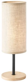 Czarno-naturalna lampa stołowa z tekstylnym kloszem (wysokość 30 cm) Kira – Fischer &amp; Honsel