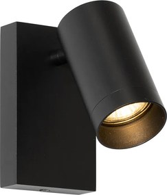 Nowoczesna lampa ścienna czarna regulowana z przełącznikiem - Jeana Luxe