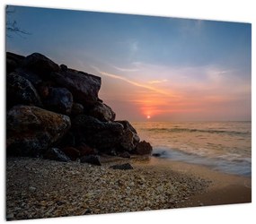 Obraz zachodu słońca na plaży (70x50 cm)