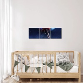 Obraz - Piękno na księżycu (z zegarem) (90x30 cm)