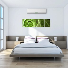 Obraz - Abstrakcyjny zielony róż (170x50 cm)