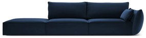 Ciemnoniebieska aksamitna sofa prawostronna 264 cm Vanda – Mazzini Sofas
