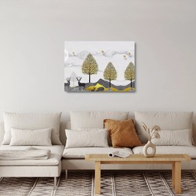Obraz na szkle malowanych jeleni (70x50 cm)