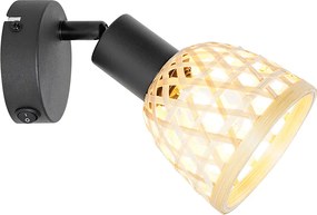 Orientalny reflektor czarny z bambusem i przełącznikiem - Rayan