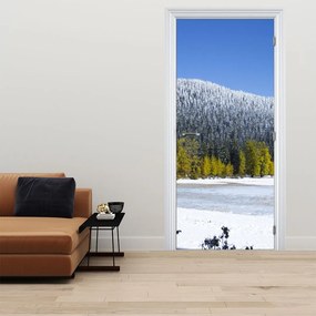 Fototapeta na drzwi - Śnieżne góry zimą (95x205cm)