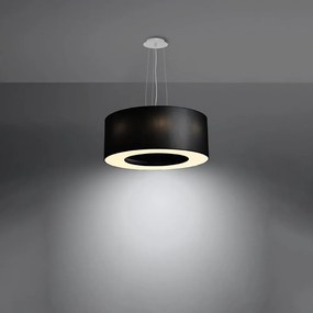Czarna lampa wisząca z tekstylnym kloszem ø 50 cm Galata – Nice Lamps