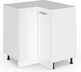 Szafka narożna biały wysoki połysk 75.6x46x81.6 r-line