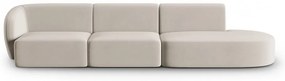 Beżowa aksamitna sofa lewostronna 311 cm Paolo – Milo Casa