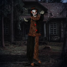 Outsunny Dekoracja Halloween Horror Clown ze specjalnymi efektami i dźwiękiem 100 cm x 18 cm x 153 cm