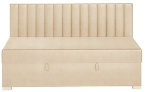 Beżowe łóżko dziecięce ze schowkiem i materacem 90x200 cm Chill – Ghado