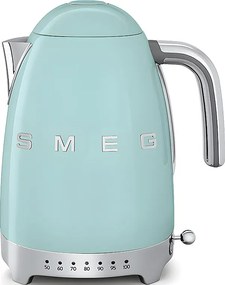 Bezprzewodowy czajnik Smeg 1,7L turkusowy stal nierdzewna 2400W z regulacją temperatury LED i funkcją utrzymania ciepła
