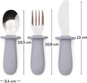 Niebieskie plastikowo-silikonowe sztućce dla dzieci 3 szt. Lili – Kave Home