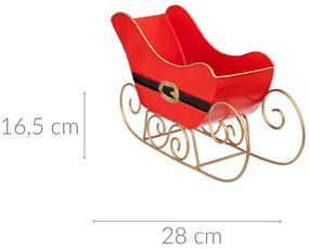 Sanie Mikołaja, ozdoba z metalu, 16,5 cm