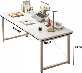 Biurko komputerowe – biały stół, młodzieżowy, szkolny, przemysłowy, 120 cm
