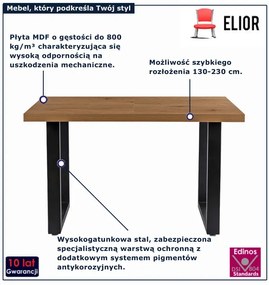 Stół rozkładany dąb złoty + czarny W7-L37
