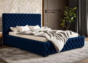 Łóżko tapicerowane Peoria z pojemnikiem stelażem pikowane nowoczesne 90-200x200 cm